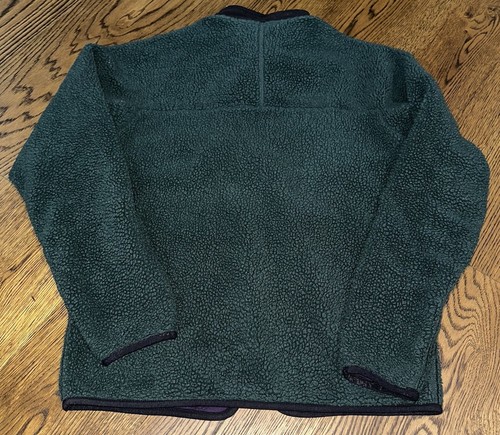 Vintage Patagonia Deep Pile Fleece Size Large Mens Green PEF USA Made Jacket 90s - Picture 2 of 15