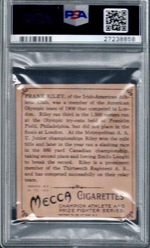 PSA 4 1910 T218 MECCA Champions Frank RILEY Track Athlete - PSA 4 - Picture 2 of 3