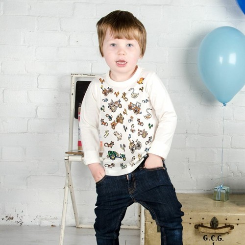 Farmyard Colour In Top With Fabric Pens Kids Unisex Clothing Arts & Crafts Gift - Picture 3 of 4