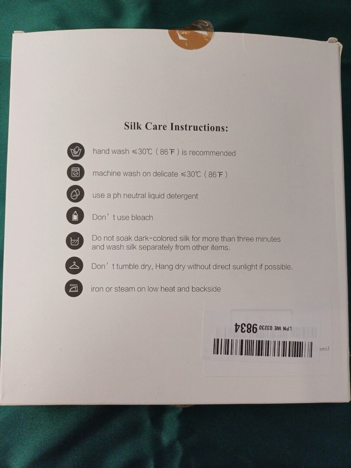 ZIMA SILK 100 Mulberry Silk Forest Green Pillowcase BNIB CG M21 eBay