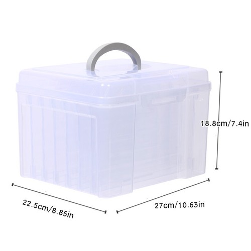 Photo Storage Box 6 Grids Craft Container Photograph Picture Album Organiser UK - Picture 6 of 9