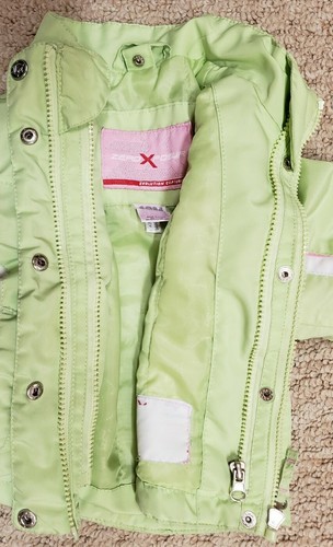 Chaqueta de Nieve de Invierno Cálida ZeroXposur en Kiwi Niñas Talla 12 Meses Cintura Ajustable - Imagen 4 de 8