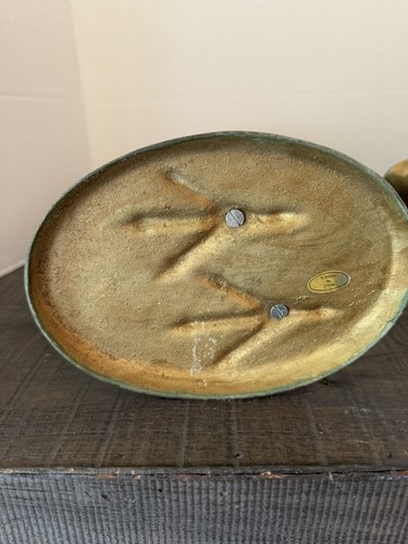 Set coppia statuina scultura 23” fenicottero ottone massiccio MCM vintage 2 gru - Foto 17 di 19