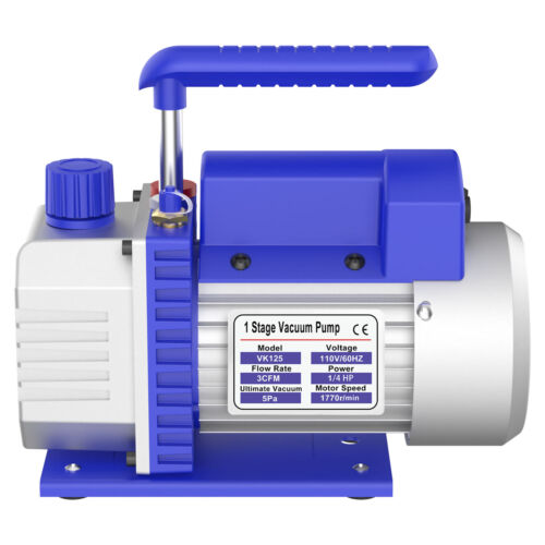 Bomba de vacío 4CFM 1/3HP herramienta de campo HVAC 1 etapa paleta giratoria aspiración profunda rápida - Imagen 2 de 21