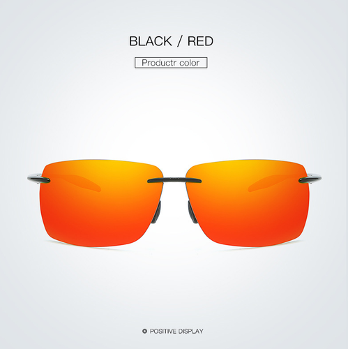 Ultra Light TR90 Rimless Polarised Square Sunglasses For Men Driving Glasses - Picture 24 of 24