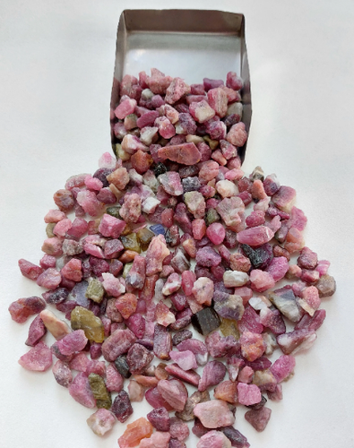 10 Pieces, 7-12 mm Natural Multi Tourmaline Rough Gemstone/RJS-274 - Picture 3 of 10