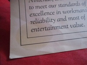 Nintendo Seal of Approval Certificate R.O.B. Robot System NES Set Insert ONLY