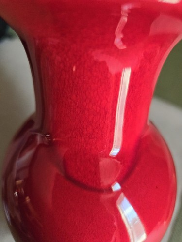 Vintage Ceramic Sang De Boeuf Style Red Glazed Vase - Picture 6 of 19