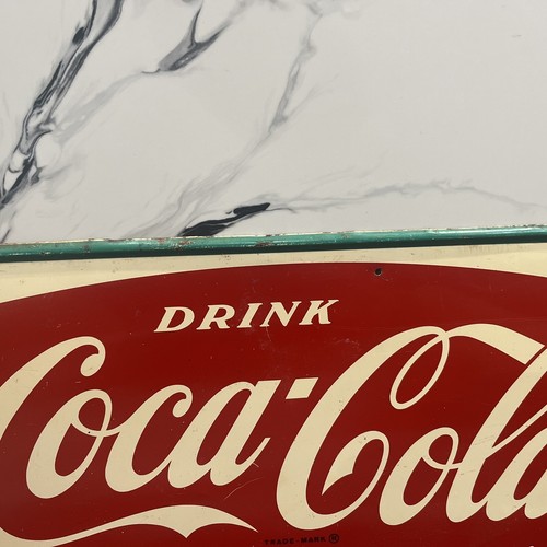 "Frühe 50er Jahre Coca-Cola-Schild ""Genießen Sie dieses erfrischende neue Gefühl"" 31,75"" x 11,75" - Bild 5 von 13