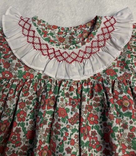 Conjunto de Vestido para Niñas Nuevo con Etiquetas Southern Smocked Co Calado Bloomers Lazo Libre 9 Meses - Imagen 2 de 9