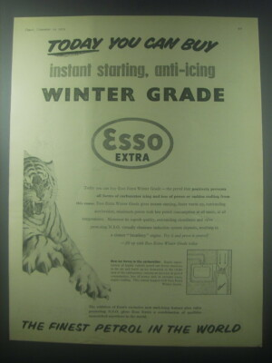 #ad 1954 Esso Extra Petrol Ad Today you can buy instant starting anti icing $17.99
