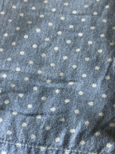 Tommy Hilfiger Chambray Polka Dot Fitted Sheet Pillowcases Blue White Flannel Tw - Picture 2 of 4