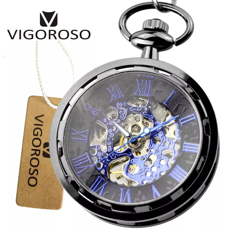 Unisex Retro Classic Gift Box Mechanical Skeleton Vintage Pocket
