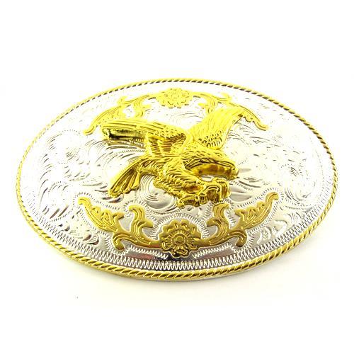 Western Cowboy Gold Eagle Motocicleta Motociclista Metal Ovalado Hombres Moda Cinturón Hebilla - Imagen 1 de 1