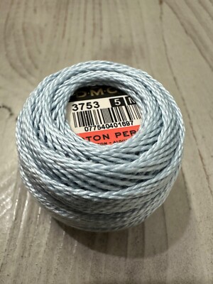 DMC Perle Cotton Thread Ball Size 5 Moonlight Blue #3753