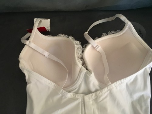 Triumph Raso Bianco Eu cartellino Bustino Corpetto 2 It Nastri Stecche Tg 75 rwrfzg
