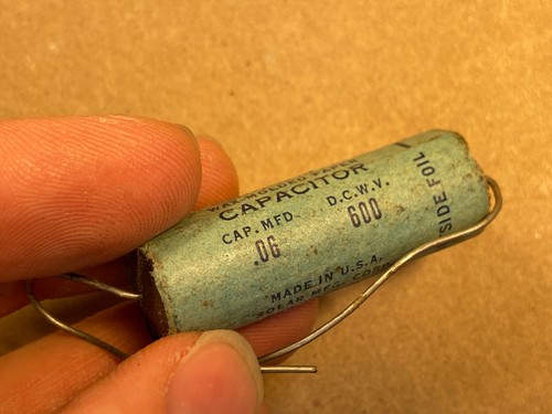 NOS Vintage Solar Sealdtite .06 uf 600v Capacitor Paper Guitar Amp Cap TESTED - Picture 3 of 5