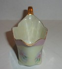 Floral Shaped Cream & Sugar Pastel Foral design w Gold Trim MOP Inside — photo 9