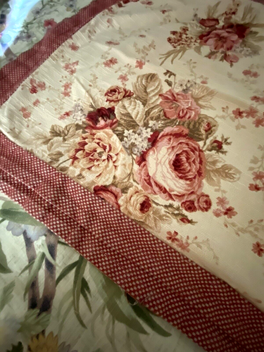 VTG 80'S WAVERLY HOME DISCONTINUED COTTAGE FLORAL COTTON PILLOW SHAMS SZ KING - Picture 5 of 8