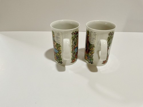 2 DUNOON Stoneware Coffee Mugs Christmas Colorful - Picture 4 of 5