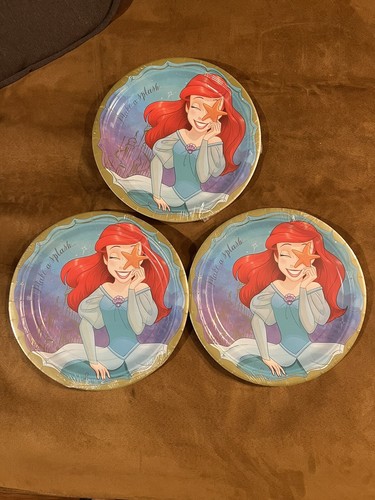 Disney Once Upon a Time Ariel Large 8 Paper Plates Party Supplies Sealed 3 Packs - Picture 1 of 2