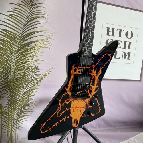 Chitarra elettrica 6 corde Ox Head Pattern Explorer 2H pickup mogano corpo e collo - Foto 2 di 8