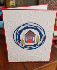 STAMPIN UP CARD KIT-BLUE HOUSE Makes 4-Set WI.48