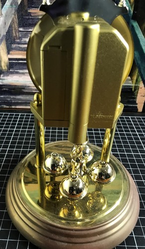 Vintage Hermle Glass Quartz Dome Clock Gold Tone Made in Germany - Picture 4 of 10