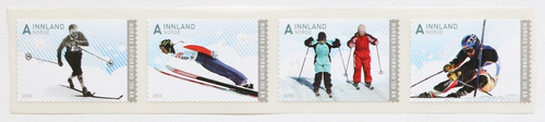 Norway Strip of 4 Stamps 2008 Olympics Winter Sports Scott #1537a MNH Norge