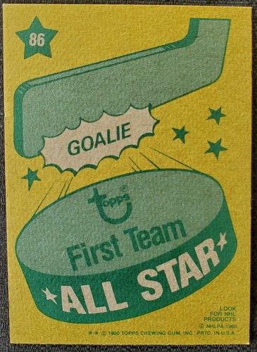Tarjeta All-Star 1980 Tony Esposito Chicago Black Hawks NHL Topps sin rayar #86 - Imagen 2 de 6