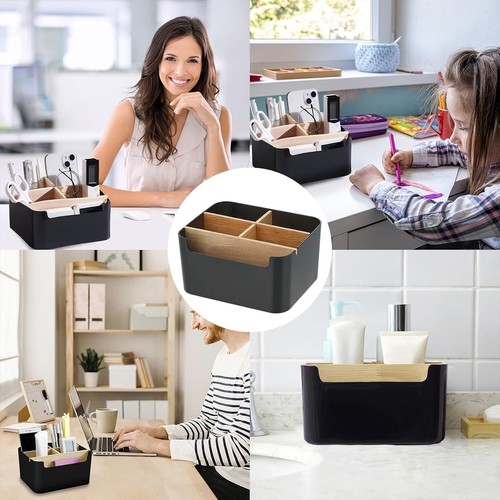Holz Schreibtisch Organizer Stiftehalter Schreibtisch Tisch Organizer 5 Fächer - Bild 14 von 16