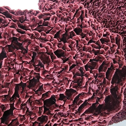 Falda Larga Harari Tejida Terciopelo Seda Patrón Floral Rojo Arándano OS Elastizada Nueva con Etiquetas - Imagen 2 de 8