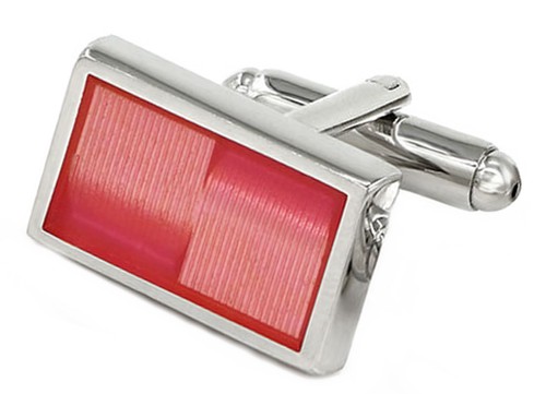 Modern Pink Rectangle Enamel CUFFLINKS by CUFFLINKS.DIRECT - Picture 1 of 6