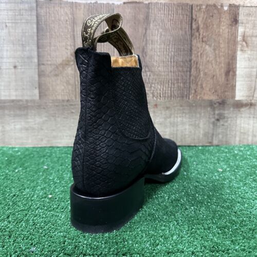 STIVALETTI SLIP ON UOMO IN PELLE STILE COWBOY RODEO SLIP ON STAMPA PITONE - Foto 6 di 28