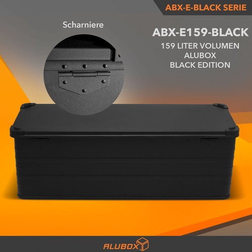 ALUBOX® Alukiste Schwarz Transportbox abschließbar Aluminiumbox + Stapelecken - Bild 103 von 104