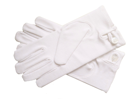 Masonic Freemasonry Children's Small Square & Compasses Ceremonial White Gloves - Picture 3 of 5