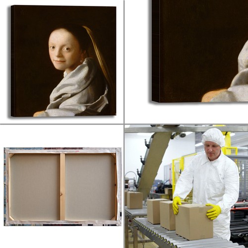 Vermeer studio di una donna design quadro stampa tela dipinto telaio arredo casa - Picture 3 of 4