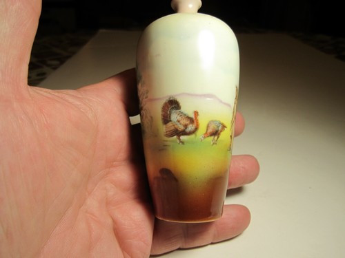 Old Petite Royal Bayreuth Turkey Birds Decorated Porcelain Vase - Picture 5 of 7