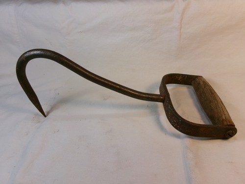 Vintage Rustic Wood Handled Hay Meat Hook - Picture 5 of 6
