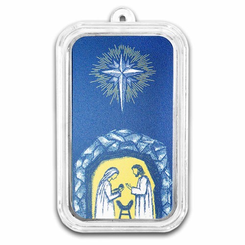 2024 1 oz Silver Colorized Bar - Beneath the Star of Bethlehem