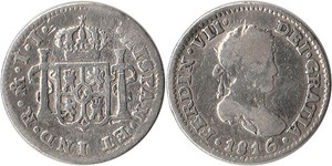 1816-Mexico-Spanish-1-2-Real-Silver-Coin-Ferdinand-VII-KM-74