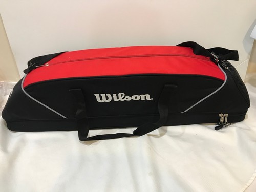 Wilson Gear Baseball Bag Red Black Holds Bats Helmet Balls Mitt Sports - Picture 1 of 9