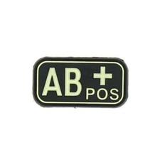 Écusson 3D Groupe Sanguin AB+ Positif Photo-luminescent Gomme JTG PATCH SCRATCH