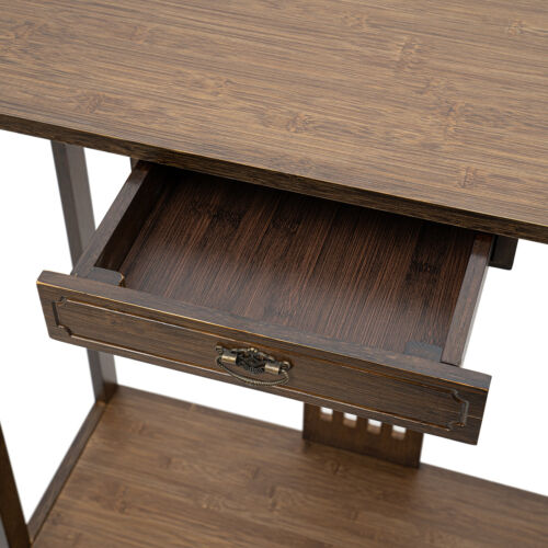 2-Layer Console Table Retro Long Table for Entryway Hall Photo Decor Displaying - Picture 12 of 20