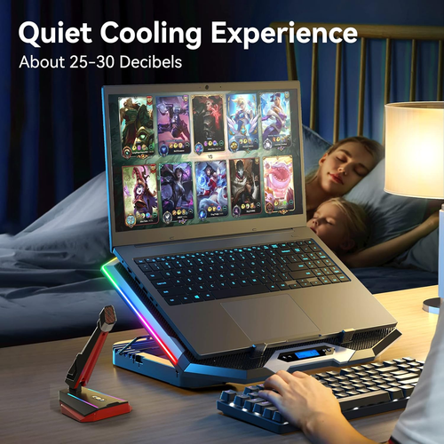 ICE COOREL Gaming Laptop Cooling Pad with 8 Cooling Fans, Laptop Fan Cooler Pad - Afbeelding 6 van 12