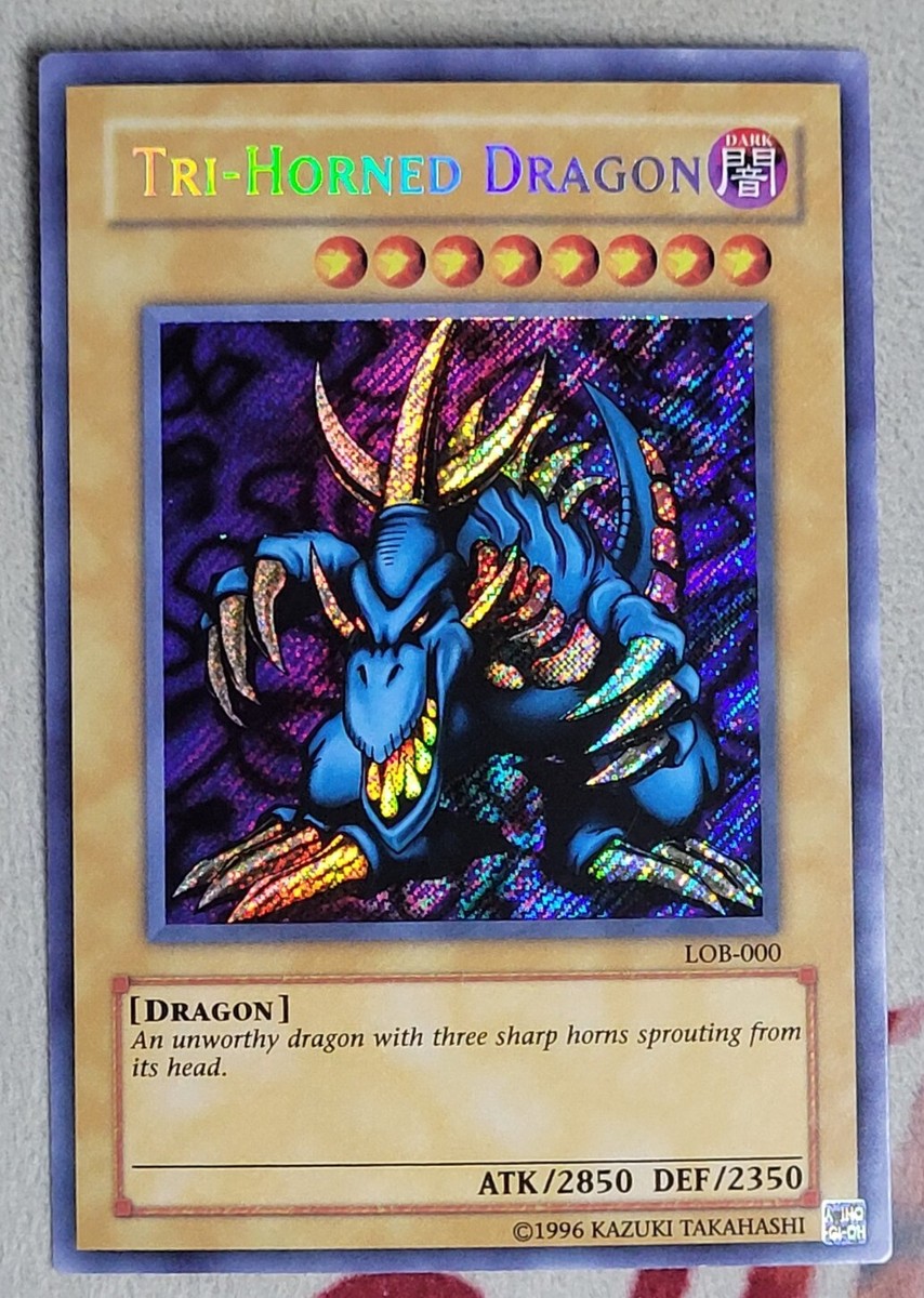 Tri-Horned Dragon LOB-000 Secret Rare Unlimited Edition