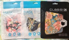 face masks reusable lot Of 3, Floral Designs