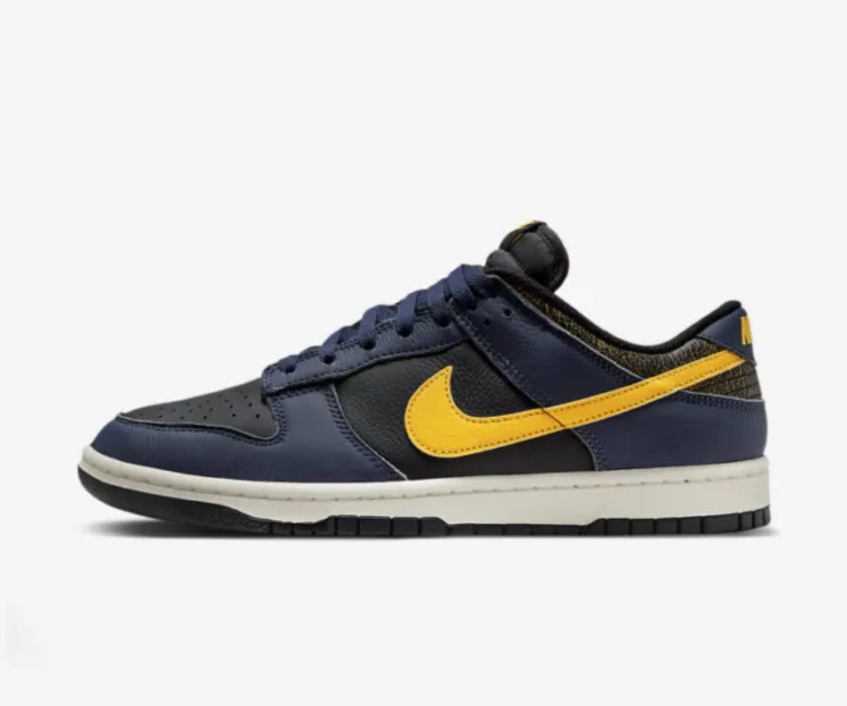 Nike Dunk Low Shoes Vintage Michigan Blue Black Yellow FZ4014-010