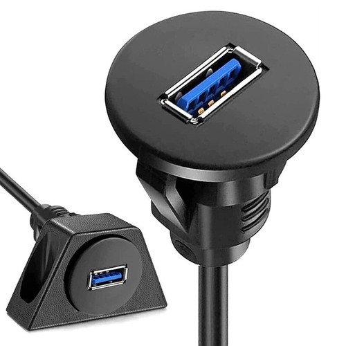 1M Car Dashboard Flush Mount USB 3.0 Male to Female Socket Panel Extension Cable - Picture 12 of 17