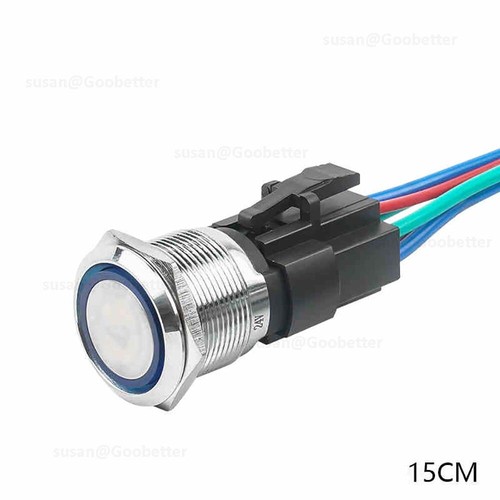 Metal Button Switch 22mm LED Illuminated Push Button Switch 10A 24V 220V IP67 - Picture 22 of 24
